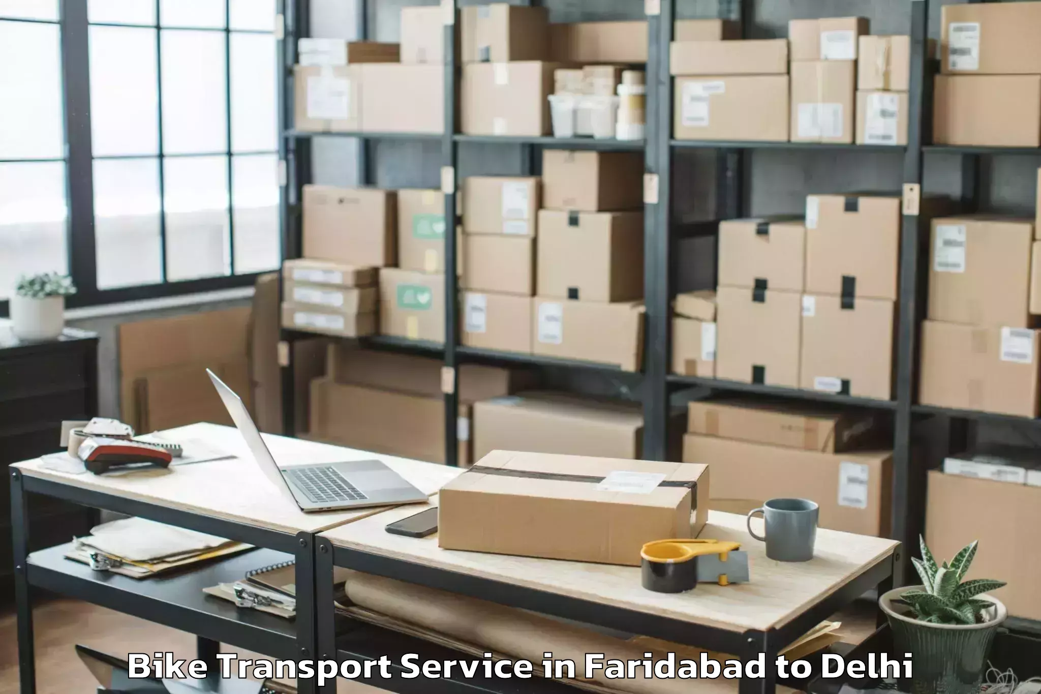 Book Faridabad to Chanakya Puri Bike Transport